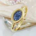 Retro fashion women's quartz watch with elegant roman numerals and chic bangle design. - Regular Fit / Blue