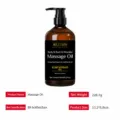 Aceite de masaje corporal y de espalda 240ml en botella ámbar con extractos naturales. - 240ml