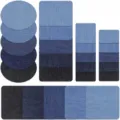 25Pcs Denim Patches Iron On Fabric Applique Repair DIY Jeans Clothes Multi Shapes - 25 Pieces/Pack / Multicolor