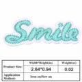 Turquoise smile κεντημένο έμπλαστρο ρούχων αξεσουάρ θερμοκολλητικό και για ράψιμο - Μέγεθος όπως φαίνεται στην εικόνα / 5