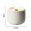 Große Duftkerze im Betontopf mit Holzdocht weiße strukturierte Kerzenglas Deko Geschenk 7x8,5cm - Gardenie (Box + Streichhölzer)