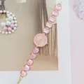 Elegante Damen Quarzarmbanduhr mit rosa Kristallarmband, stilvolle Damenuhr. - Rosa