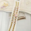 Exquisites Damen Quarzuhren Armband Set mit glitzernden Kristall Schmetterling Anhängern Gold. - Gold Rosa