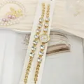 Luxus Strass Schmetterling Damen Uhr und Armband Set, elegante Gold Quarz Uhruhr. - Gold Weiß
