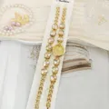 Luxus Schmetterling Strass Quarzuhr und Armband Set für Damen, elegante goldene Modeschmuck. - Gold