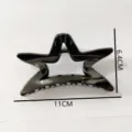 Glossy black star hair claw clip, large size 11cm shark clip for women autumn winter hair styling. - 11cm Glossy Black Hair Claw (Z1554) / Glossy Black