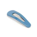 Simple blue BB hair clip, minimalist snap hair pin, stylish fashion hair accessory for daily wear. - Glossy Blue