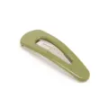 Green metal snap hair clip minimalist vintage design daily cute hair accessories detail shot - Glossy Green