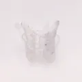 Mini butterfly hair claw clip for kids, transparent glitter design for cute daily hairstyles. - 2.0cm / White