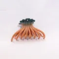Gradient hair claw clip, unique fork design resin hair accessory for daily styling details. - Green Orange Gradient