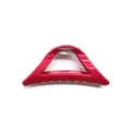Glossy pink triangle hair claw clip for women, stylish minimalist resin hair accessories. - Red