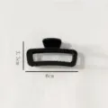 Simple black rectangular hair claw clip for women, mini hair accessory for styling and daily use. - Glossy Black Hair Claw (Z1561) / 6cm / Black