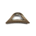 Molletta per capelli a triangolo in plastica marrone, design geometrico semplice per look quotidiano. - Caffè