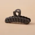 Matte black chain link hair claw clip for women stylish daily hair styling accessory. - Dark Brown