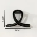 Black geometric hair claw clip for women, stylish shark clip for elegant updos and hairstyles. - Glossy Hair Claw(Z1994)