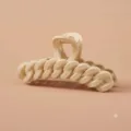Matte chain hair claw clip, elegant milk tea color, stylish hair accessory for women. - Yellow
