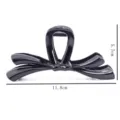 Black bow hair claw clip elegant simple hair accessory for women daily styling 11.8cm - Bow Hair Claw / 11.8cm / Black