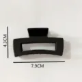 Black geometric hair claw clip stylish shark clip for women elegant hair accessory 7.9cm - Glossy Hair Claw(Z1925) / 8cm / Black