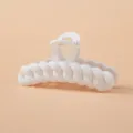 Matte white chain hair claw clip, stylish braided design shark clip for women hair styling. - White
