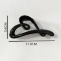 Black glossy large hair claw clip abstract heart shape hairpin fashion hair accessories - 11.5cm Hair Claw (Z1564) / Black