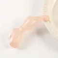 Korean jelly color bow banana clip, cute translucent pink hair claw for women ponytail. - 11.7cm / Glossy Jelly Pink