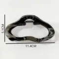 Glossy black large hair claw clip for women, stylish geometric hairpin for thick hair updo. - 12cm Glossy Black Claw Clip Z1548-L Black