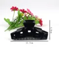 Large black plastic hair claw clip with square cutout design, fashion hair accessory for women. - Glossy Black Claw Clip (Z1655) / 11.7cm / Black