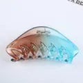 Gradient acrylic hair claw clip minimalist color blocking transparent shark clip for women - 11.7cm Glossy Gradient Blue Coffee Claw Clip Z1732-L013/04