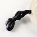 Korean fashion black bow banana clip hair claw jelly vertical ponytail holder elegant - 11.7cm / Glossy Jelly Black