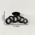 Glossy black large hair claw clip with interlocking circular design for thick hair styling. - 12cm Glossy Black Claw Clip Z1582-L Black