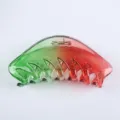 Transparent Gradient Hair Claw Clip Aesthetic Hair Accessories for Women Shark Clip - 11.7cm Glossy Gradient Red Green Claw Clip Z1732-L013/05