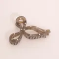 Brown Bow Rhinestone Hair Claw Clip, Elegant Acrylic Hair Catch for Women Styling. - Brown
