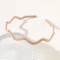 Light pink rhinestone wavy headband, stylish minimalist hair accessory for daily wear. - 15cm Glossy Pink Yellow Diamond Headband