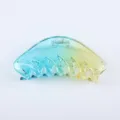 Transparent gradient color hair claw clip cute shark clip for women girls hair styling accessories - 11.7cm Glossy Gradient Blue and Yellow Claw Clip Z1732-L013/01