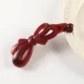 Korean Style Jelly Red Bow Banana Clip Hair Claw Ponytail Holder Stylish Hair Accessory - 11.7cm / Glossy Jelly Red