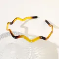 Amber wavy rhinestone headband stylish hair hoop elegant daily accessory for women. - 15cm Glossy Transparent Yellow Coffee White Diamond Headband