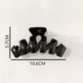 Large black hair claw clip for women, stylish wave design, solid glossy finish for daily styling. - 12cm Shiny Black Claw Clip Z1965-L Black
