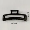 Glossy black hair claw clip minimalist rectangular French hair accessory 11.7cm long - 12cm Glossy Black Hair Claw Z1981-L Black