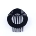 Black circular hair clip shiny plastic hair comb minimalist vintage fashion accessory - Round Clip (Z1715) / 6cm / Bright Black
