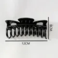 Glossy Black Hair Claw Clip Oversized Shark Hair Catch for Thick Hair 12cm Large - 12cm Hair Claw (Z1954) / Black
