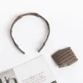 Brown expandable foldable headband for stylish daily hair styling and versatile looks. - Brown