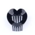 Glossy black heart hair clip minimalist side clip retro style fashion hair accessory for women - Heart Clip (Z1716) / 6cm / Bright Black