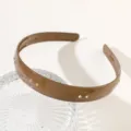Brown rhinestone headband, elegant luxury hair hoop, minimalist versatile hair accessory. - 15cm Glossy Light Coffee White Diamond Headband