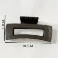 Large glossy black hair claw clip, 10.5cm rectangular hollow hair catch for women styling. - 12cm Glossy Black Claw Clip Z1924-L Black