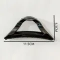 French minimalist black hair claw clip, elegant large geometric hair accessory for women. - 12cm Glossy Black Hair Claw Clip Z1983-L Black