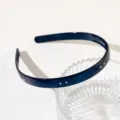 Elegant deep blue rhinestone headband minimalist sparkling hair hoop chic daily accessories - 15cm Glossy Navy White Diamond Headband