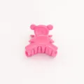 Pearlescent pink cute bear hair claw clip for women and girls, trendy cartoon ponytail hair accessories. - 5.4cm / Pink