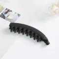 Matte black banana hair clip, stylish vertical hair claw for elegant hairstyles and daily wear. - Matte Black