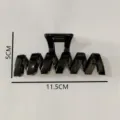 Glossy black hair claw clip, large geometric hair accessory for women styling and elegant daily wear. - 12cm Glossy Black Hair Claw Clip Z1974-L Black