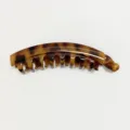 Retro tortoiseshell hair claw banana clip with anti-slip teeth for elegant daily styling. - Glossy Yellow Tortoiseshell